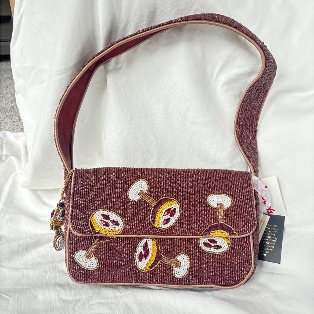 T.J.Maxx Brown Beaded Shoulder Bag - Picture 2 of 6